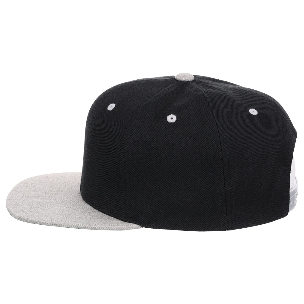 YP Classics Blank Snapback - Black/Heather Grey
