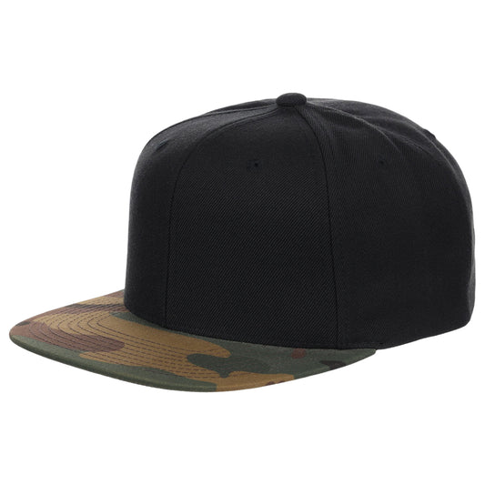 YP Classics Blank Snapback - Black/Camo