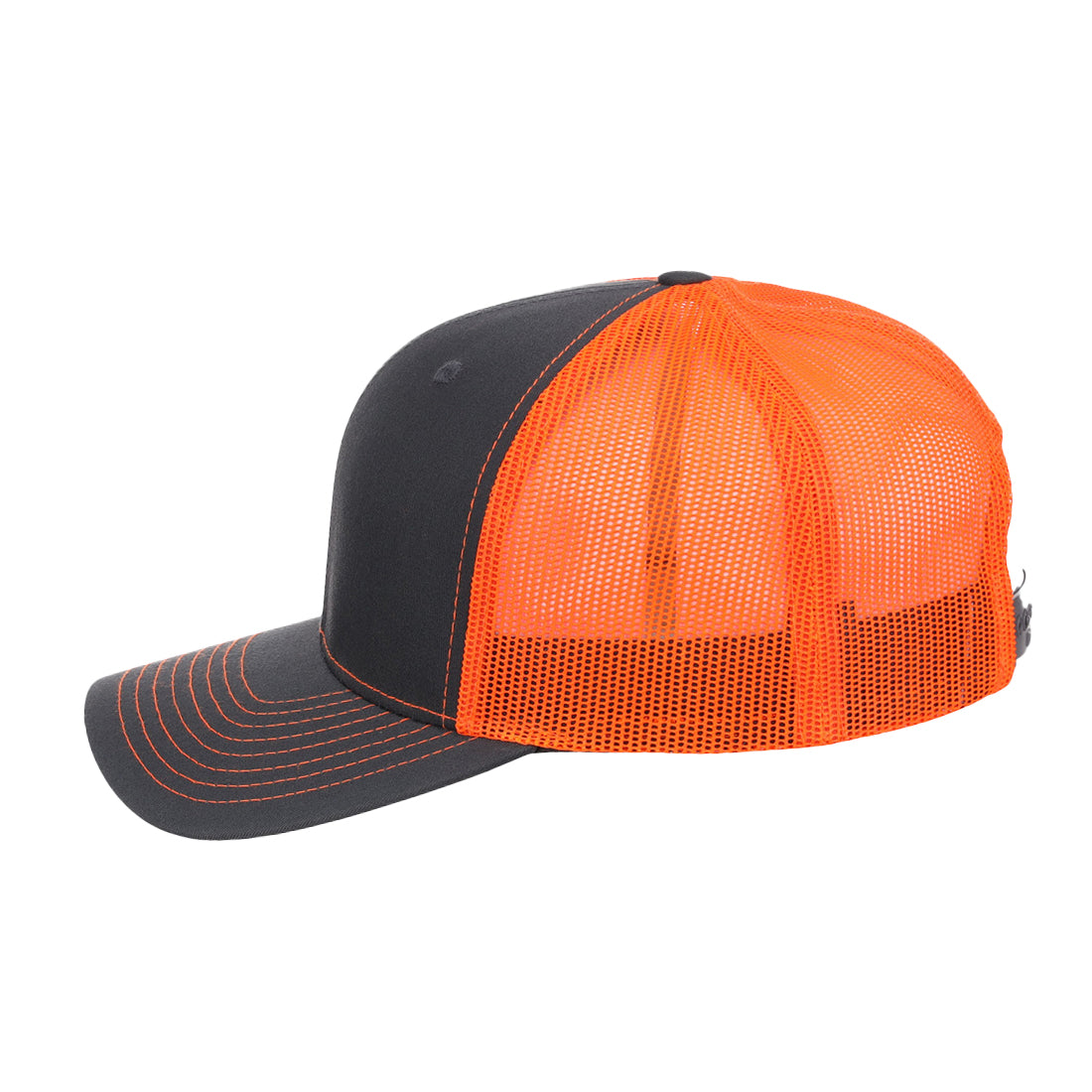 Richardson 112 Trucker Hat - Charcoal/Neon Orange