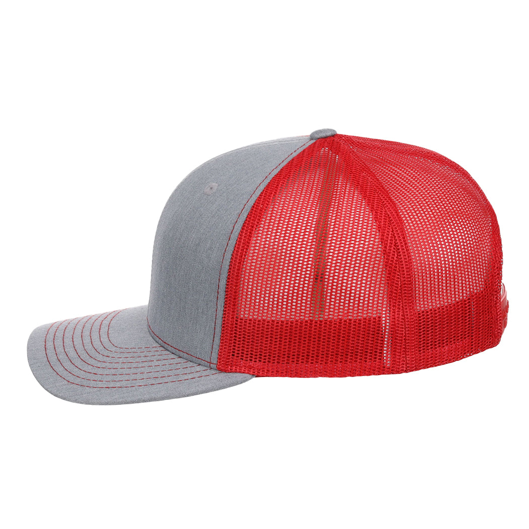 Richardson 112 Trucker - Heather Grey/Red