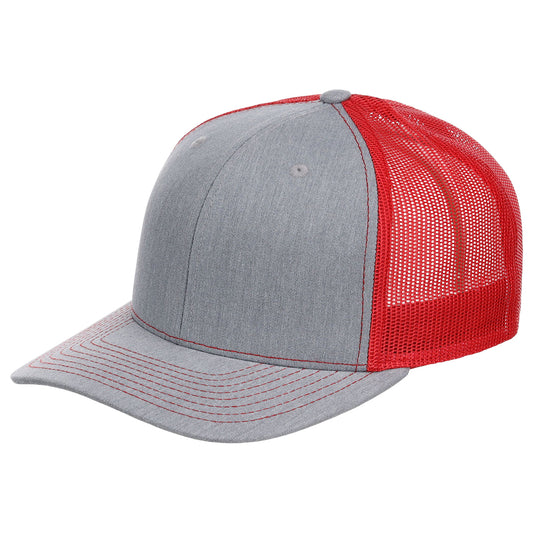 Richardson 112 Trucker - Heather Grey/Red