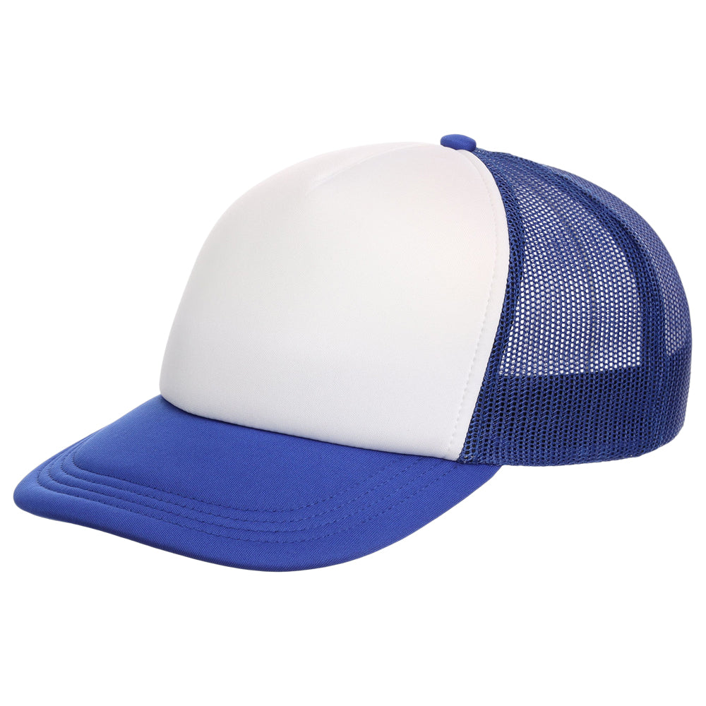 Crowns By Lids Screen Foam Trucker Cap - White/Royal Blue