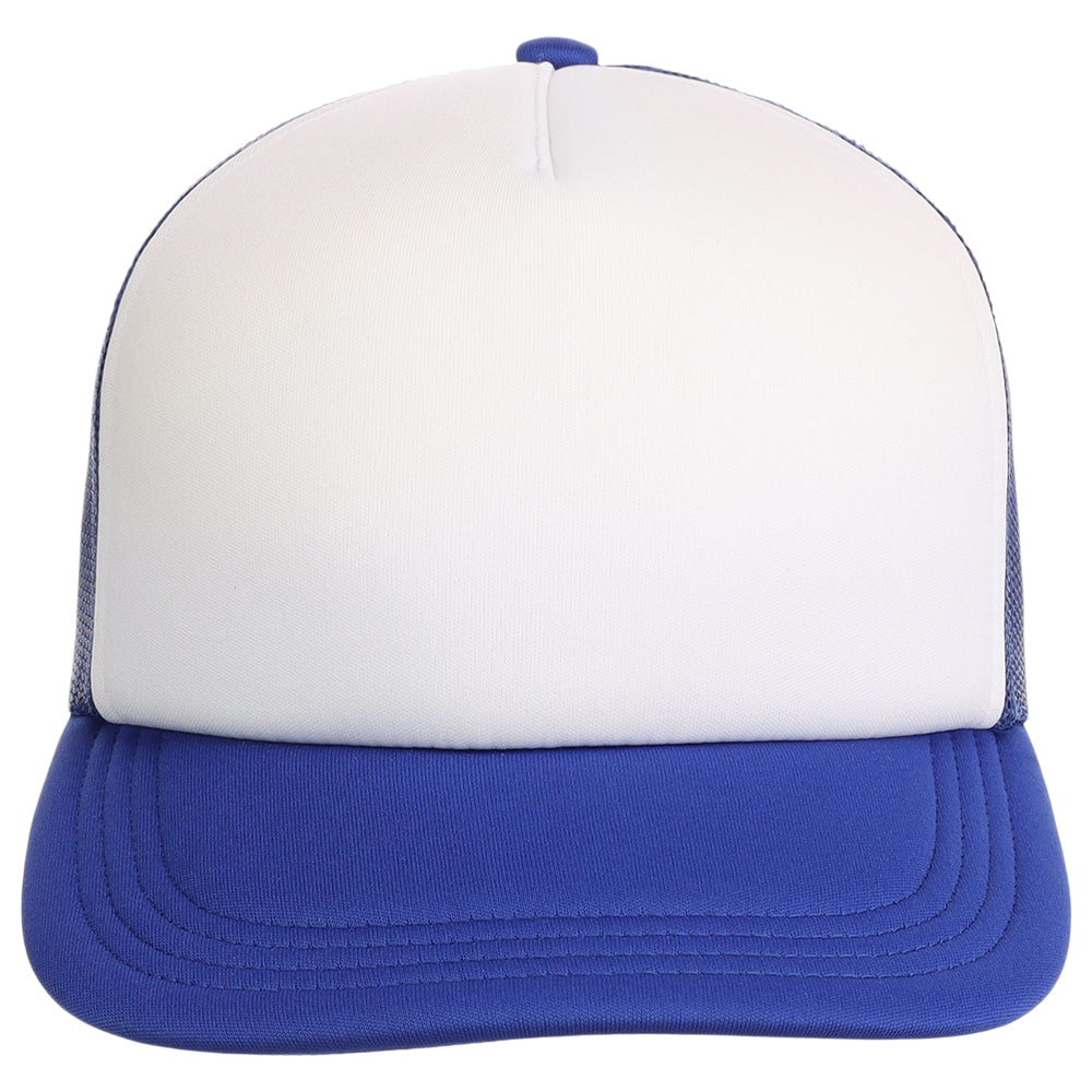 Crowns By Lids Screen Foam Trucker Cap - White/Royal Blue