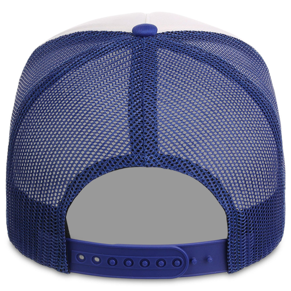 Crowns By Lids Screen Foam Trucker Cap - White/Royal Blue