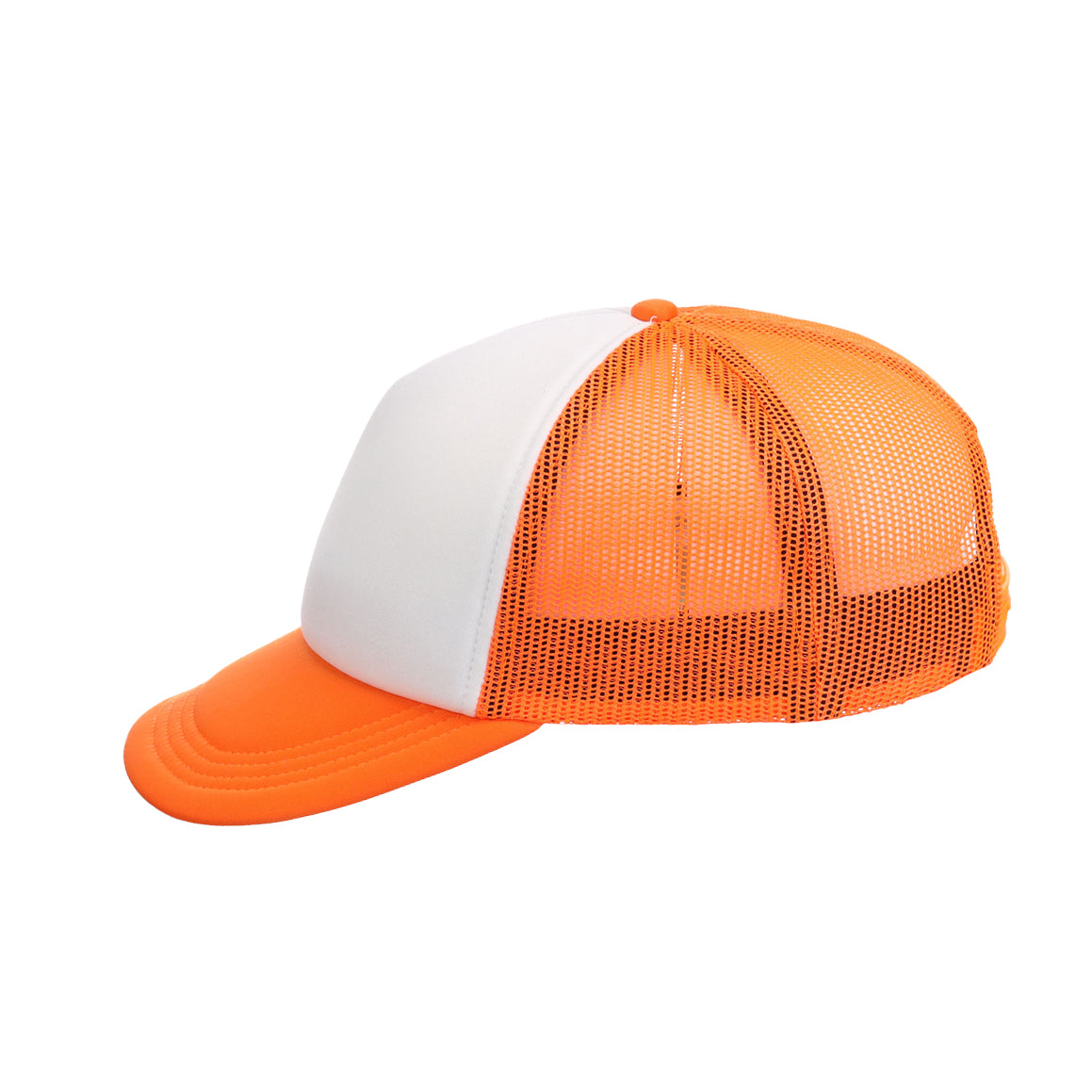 Crowns By Lids Screen Foam Trucker Cap - White/Neon Orange