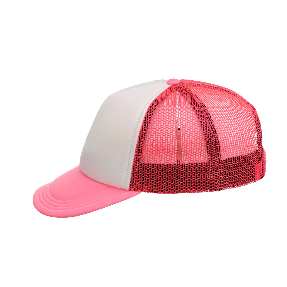 Crowns By Lids Screen Foam Trucker Cap - White/Neon Pink