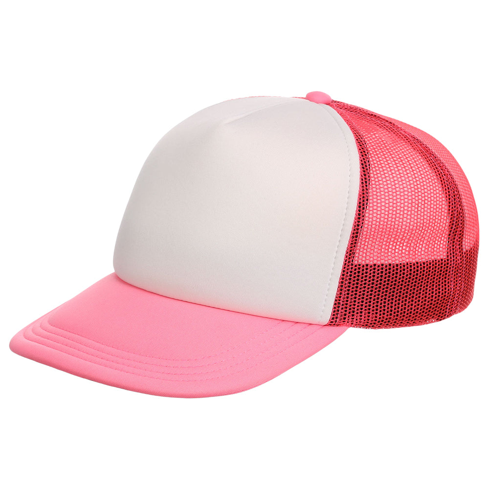 Crowns By Lids Screen Foam Trucker Cap - White/Neon Pink