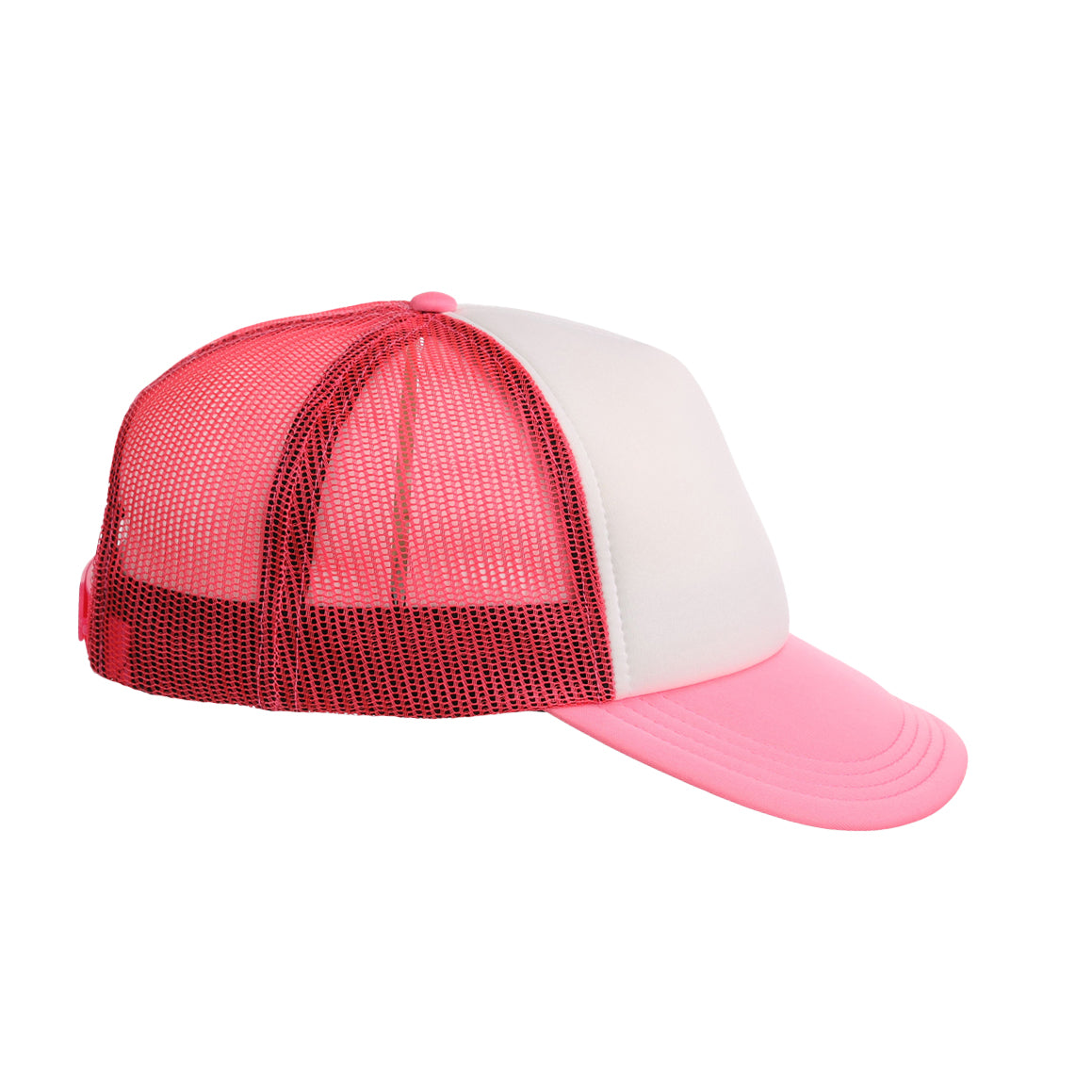 Crowns By Lids Screen Foam Trucker Cap - White/Neon Pink