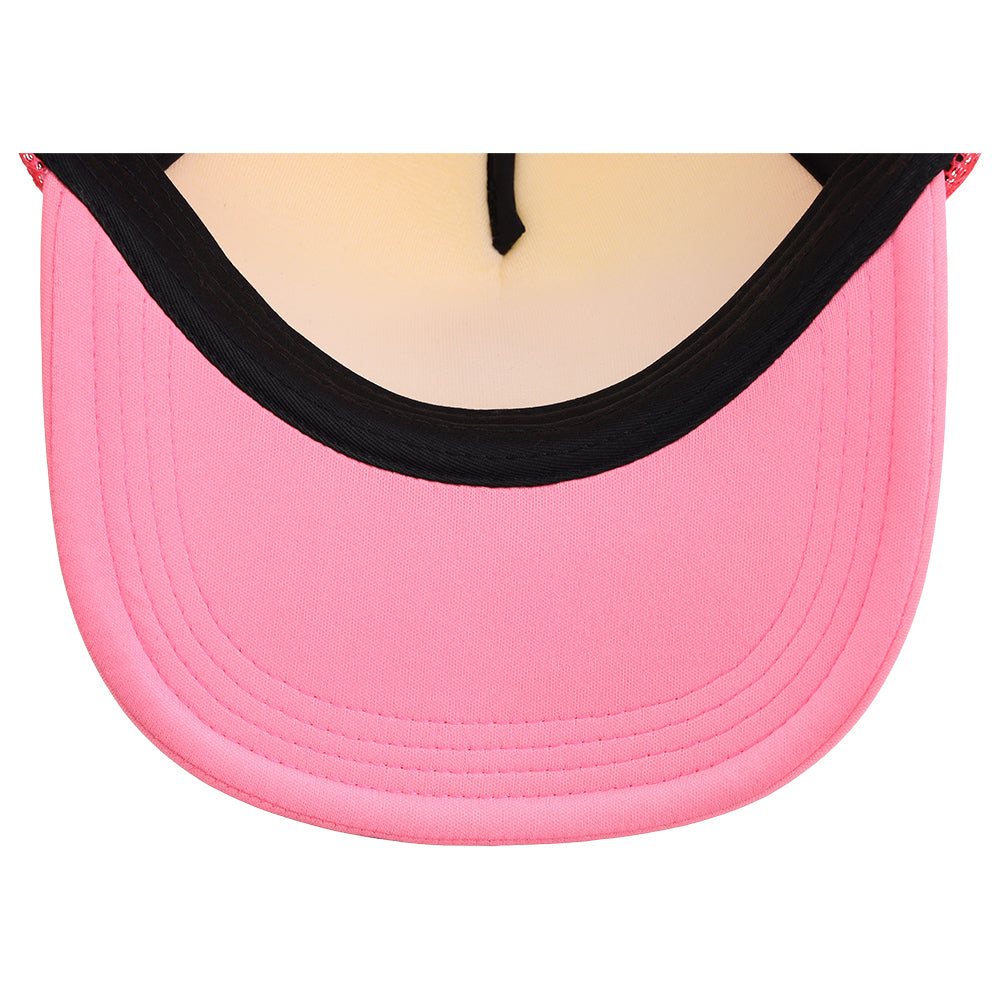 Crowns By Lids Screen Foam Trucker Cap - White/Neon Pink