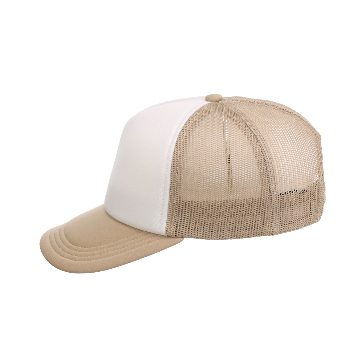 Crowns By Lids Screen Foam Trucker Cap - White/Khaki