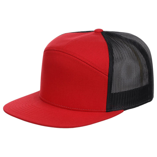 Richardson 168 7 Panel Trucker - Red/Black