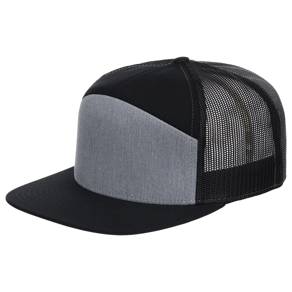 Richardson 168 7 Panel Trucker - Heather Grey/Black