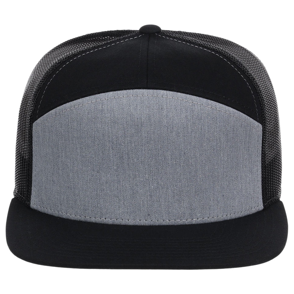 Richardson 168 7 Panel Trucker - Heather Grey/Black