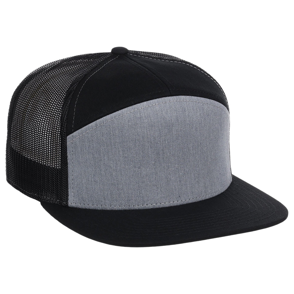 Richardson 168 7 Panel Trucker - Heather Grey/Black