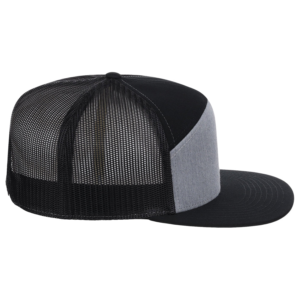 Richardson 168 7 Panel Trucker - Heather Grey/Black