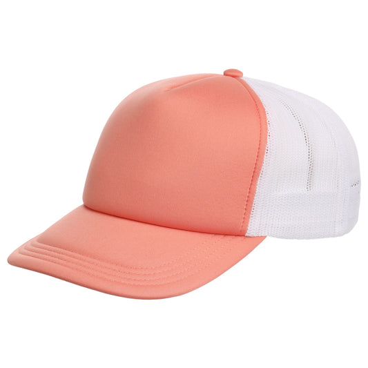 Crowns By Lids Screen Foam Trucker Cap - White/Peach Puff