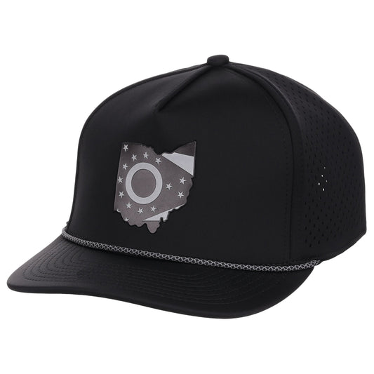 Local Crowns Ohio Reflective 5 Panel Tech w/Rope - Black