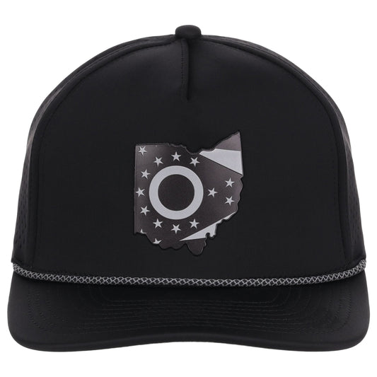 Local Crowns Ohio Reflective 5 Panel Tech w/Rope - Black