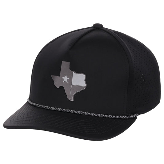 Local Crowns Texas Reflective 5 Panel Tech w/Rope - Black