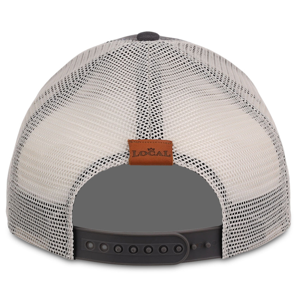 Local Crowns USA Torn & Tattered Trucker - Grey/White