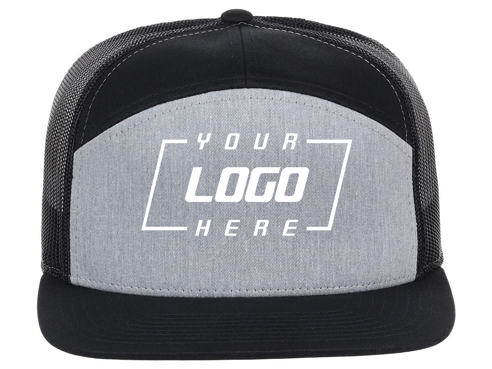 Richardson 168 7 Panel Trucker - Heather Grey/Black