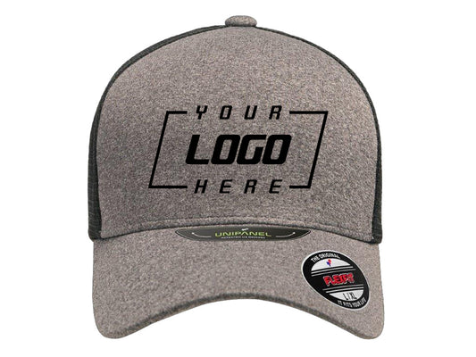 Flexfit Unipanel Heather Flex Hat - Grey/Black