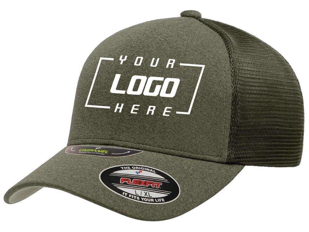 Flexfit Unipanel Heather Flex Hat - Olive