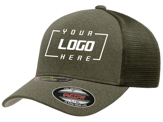 Flexfit Unipanel Heather Flex Hat - Olive