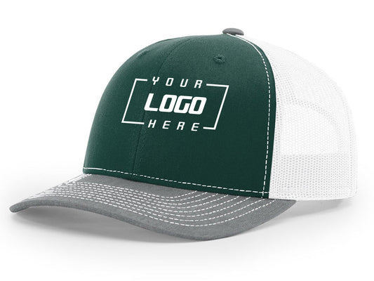 Richardson 112 Trucker - Dark Green/White/Grey