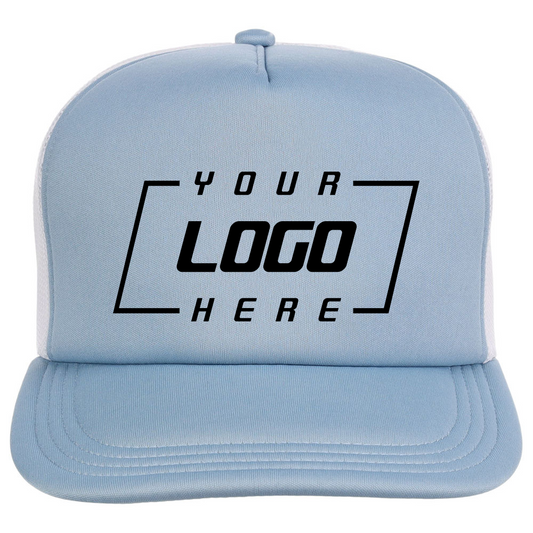 Crowns By Lids Screen Foam Trucker Cap - Light Blue/White