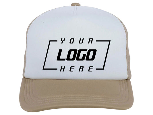 Crowns By Lids Screen Foam Trucker Cap - White/Khaki