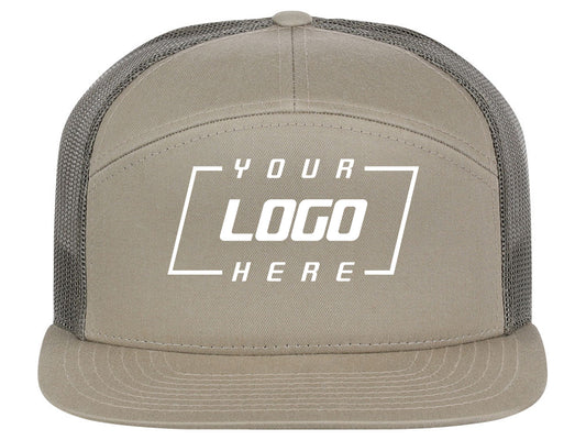 Richardson 168 7 Panel Trucker - Khaki/Light Green