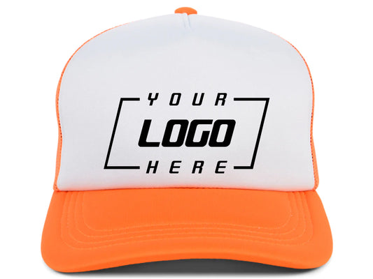 Crowns By Lids Screen Foam Trucker Cap - White/Neon Orange