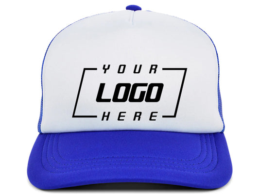 Crowns By Lids Screen Foam Trucker Cap - White/Royal Blue