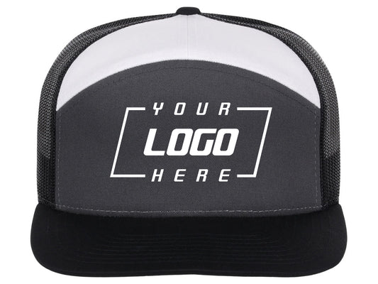 Richardson 168 7 Panel Trucker - Charcoal/Black/White