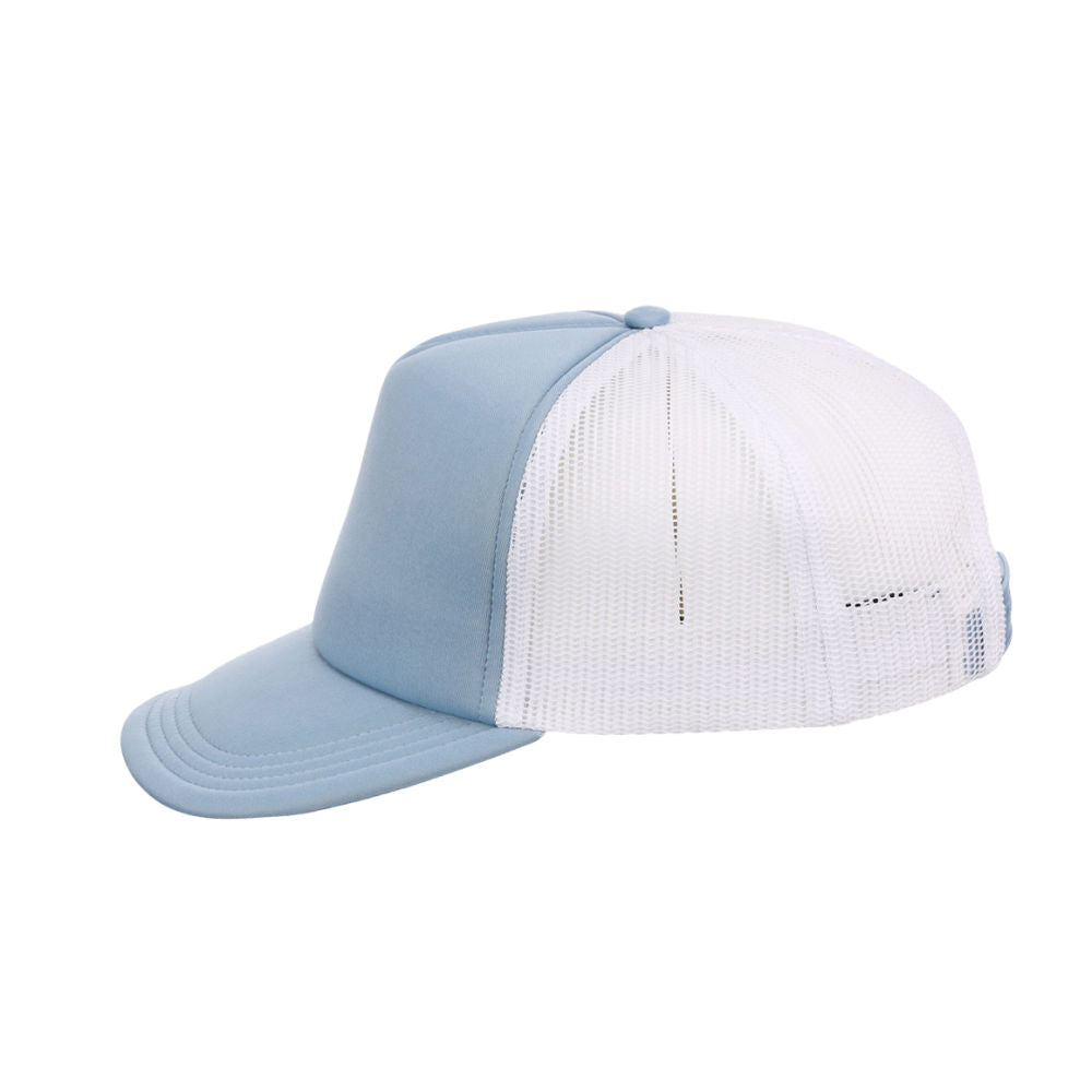 Crowns By Lids Screen Foam Trucker Cap - Light Blue/White