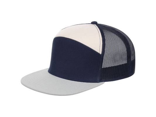 Crowns by Lids Birdie 7-Panel Trucker - Navy/Light Blue/Ivory