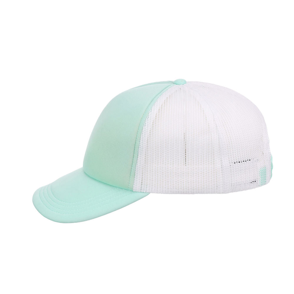 Crowns By Lids Screen Foam Trucker Cap - Light Green/White