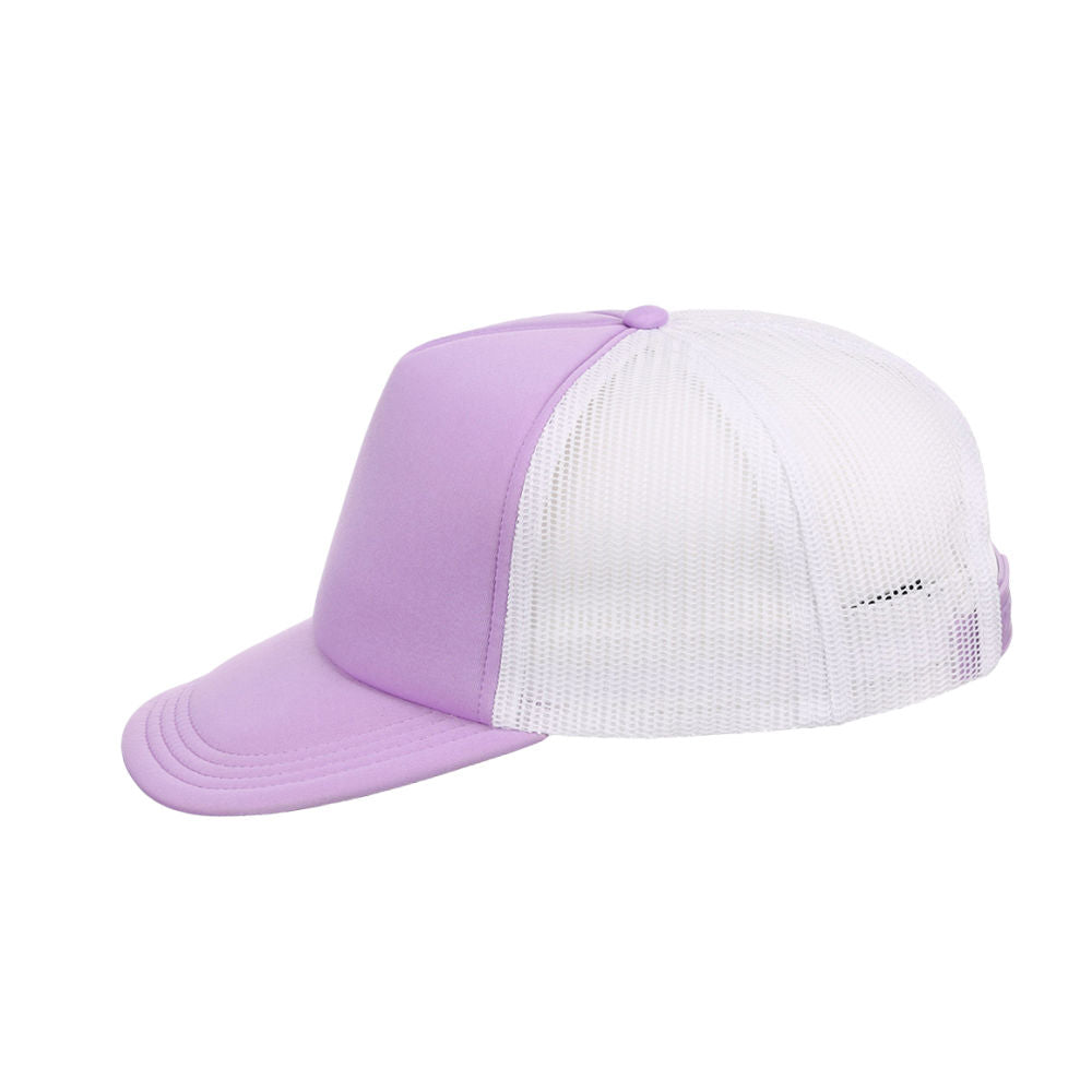 Crowns By Lids Screen Foam Trucker Cap - Purple/White
