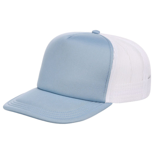 Crowns By Lids Screen Foam Trucker Cap - Light Blue/White