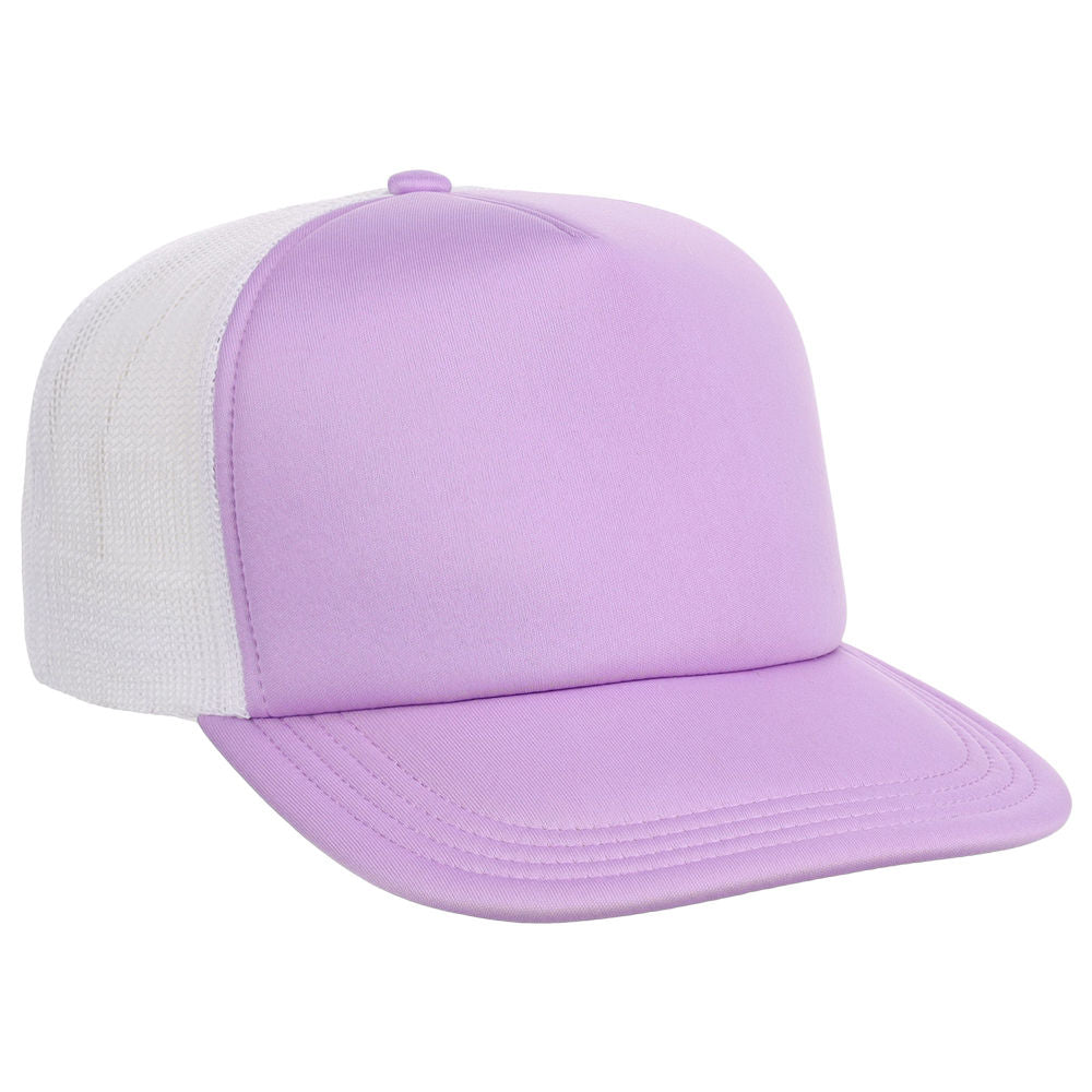 Crowns By Lids Screen Foam Trucker Cap - Purple/White