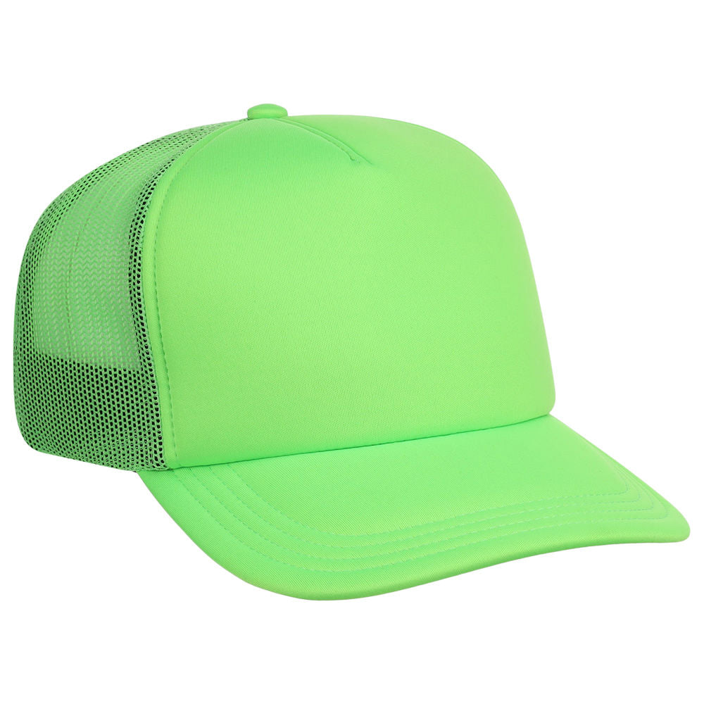 Crowns By Lids Screen Foam Trucker Cap - Neon Green/Neon Green