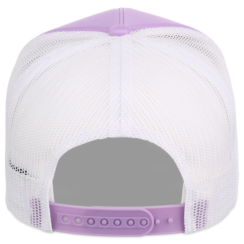 Crowns By Lids Screen Foam Trucker Cap - Purple/White