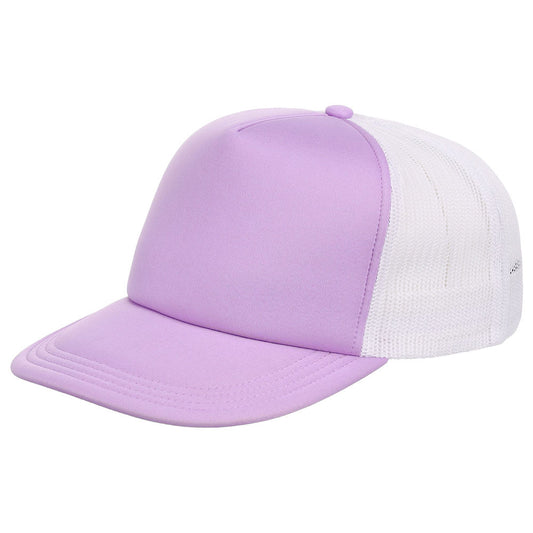 Crowns By Lids Screen Foam Trucker Cap - Purple/White