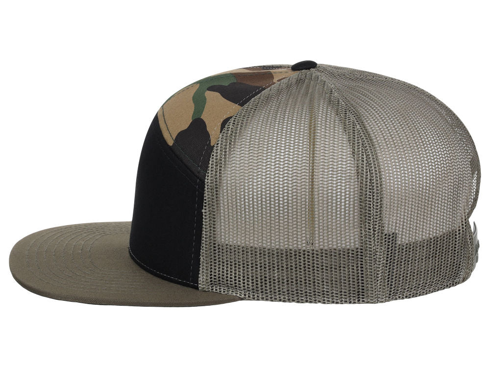 Richardson 168 7 Panel Trucker - Black/Camo