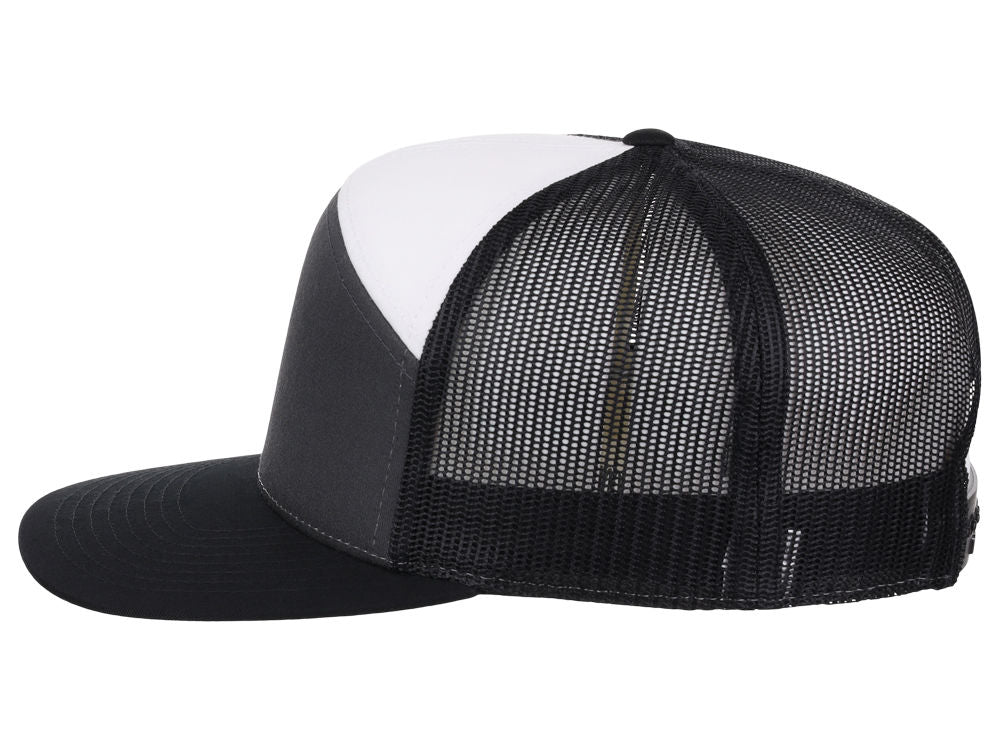 Richardson 168 7 Panel Trucker - Charcoal/Black/White