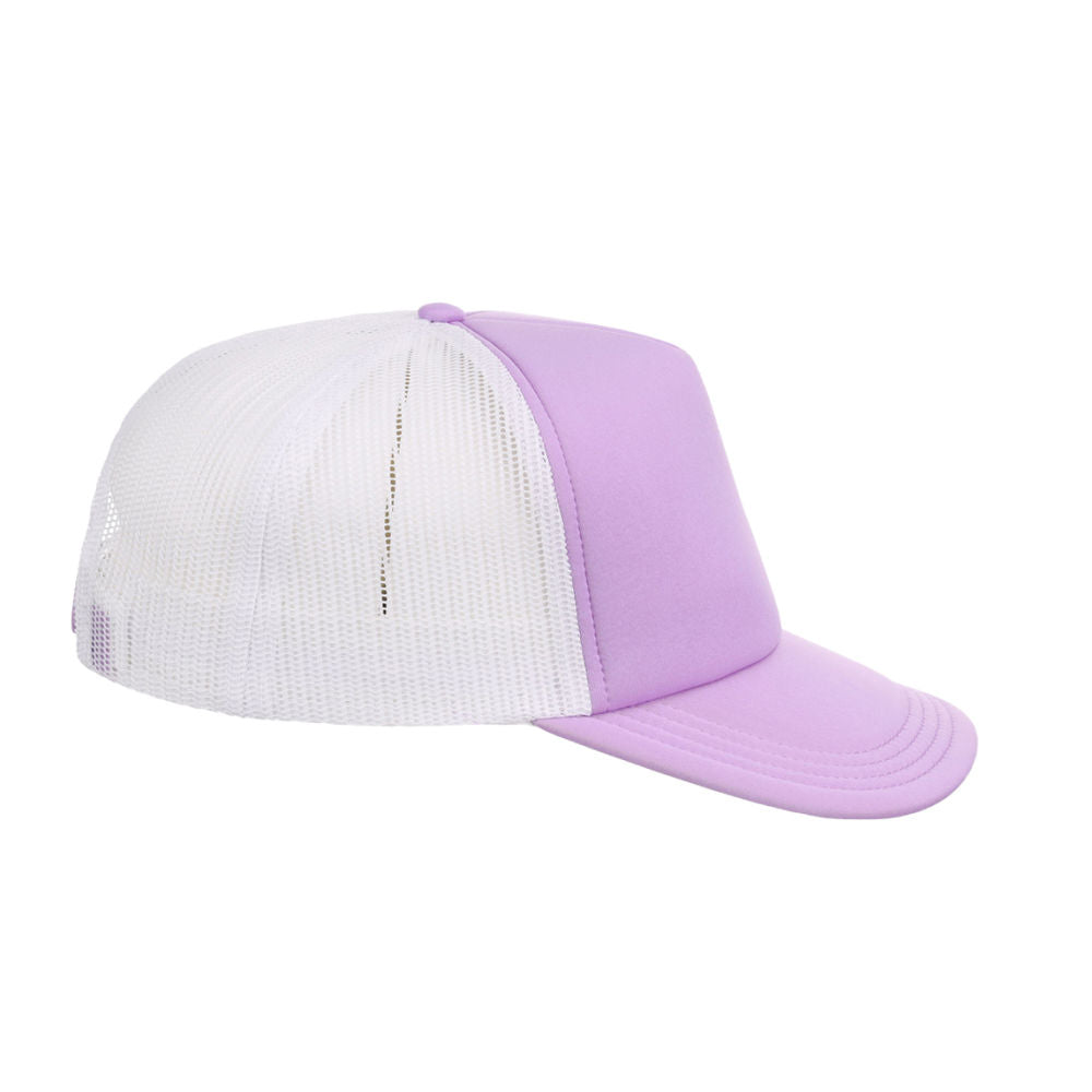 Crowns By Lids Screen Foam Trucker Cap - Purple/White
