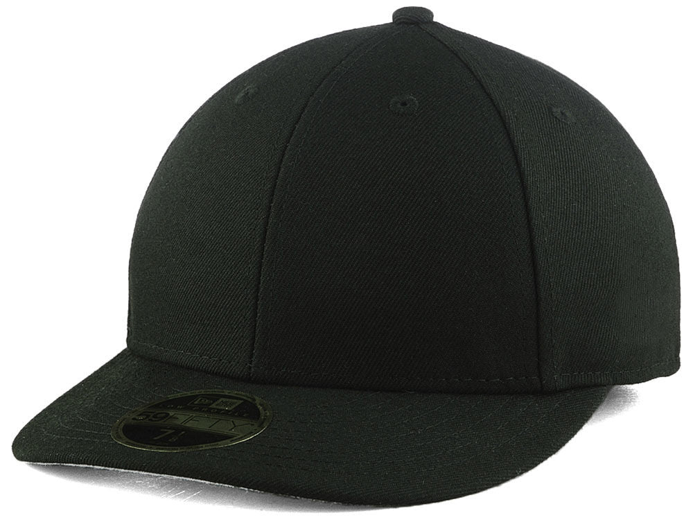 new era fitted hats black