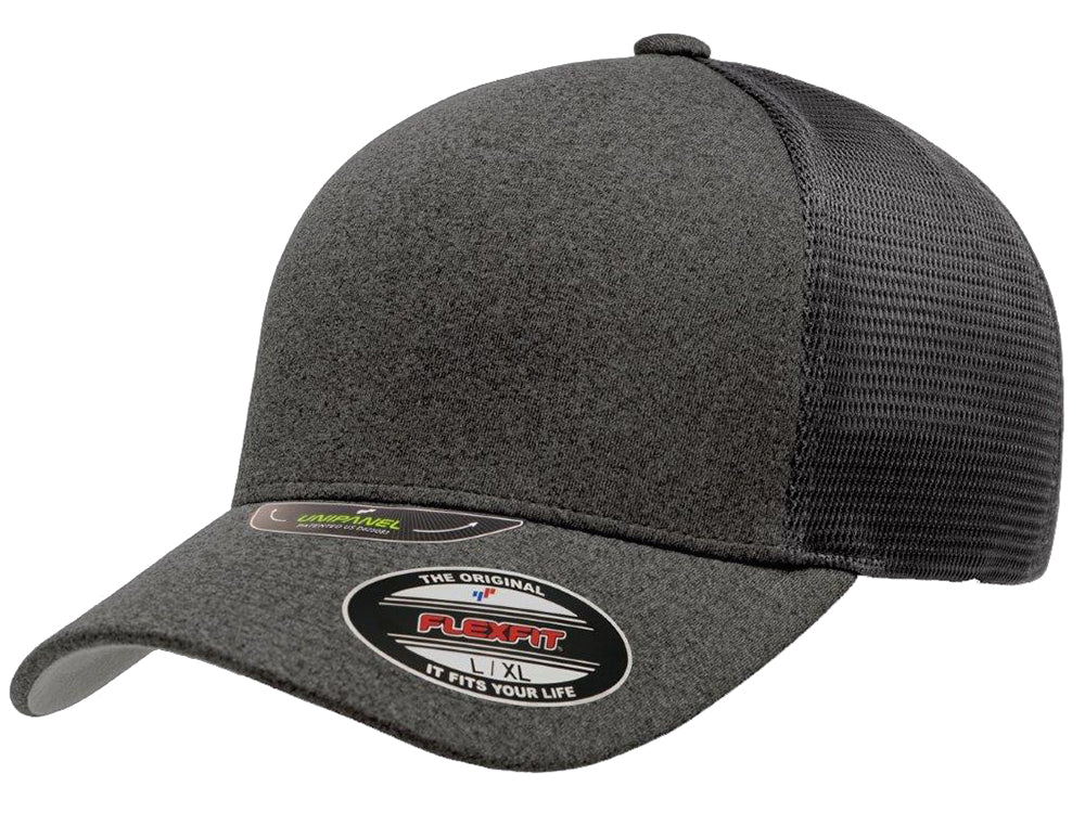 Gray – Heather Unipanel Hat Custom - Lids Flex Dark Flexfit