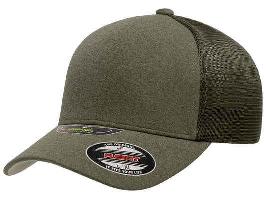 Flexfit Unipanel Heather Flex Hat - Olive